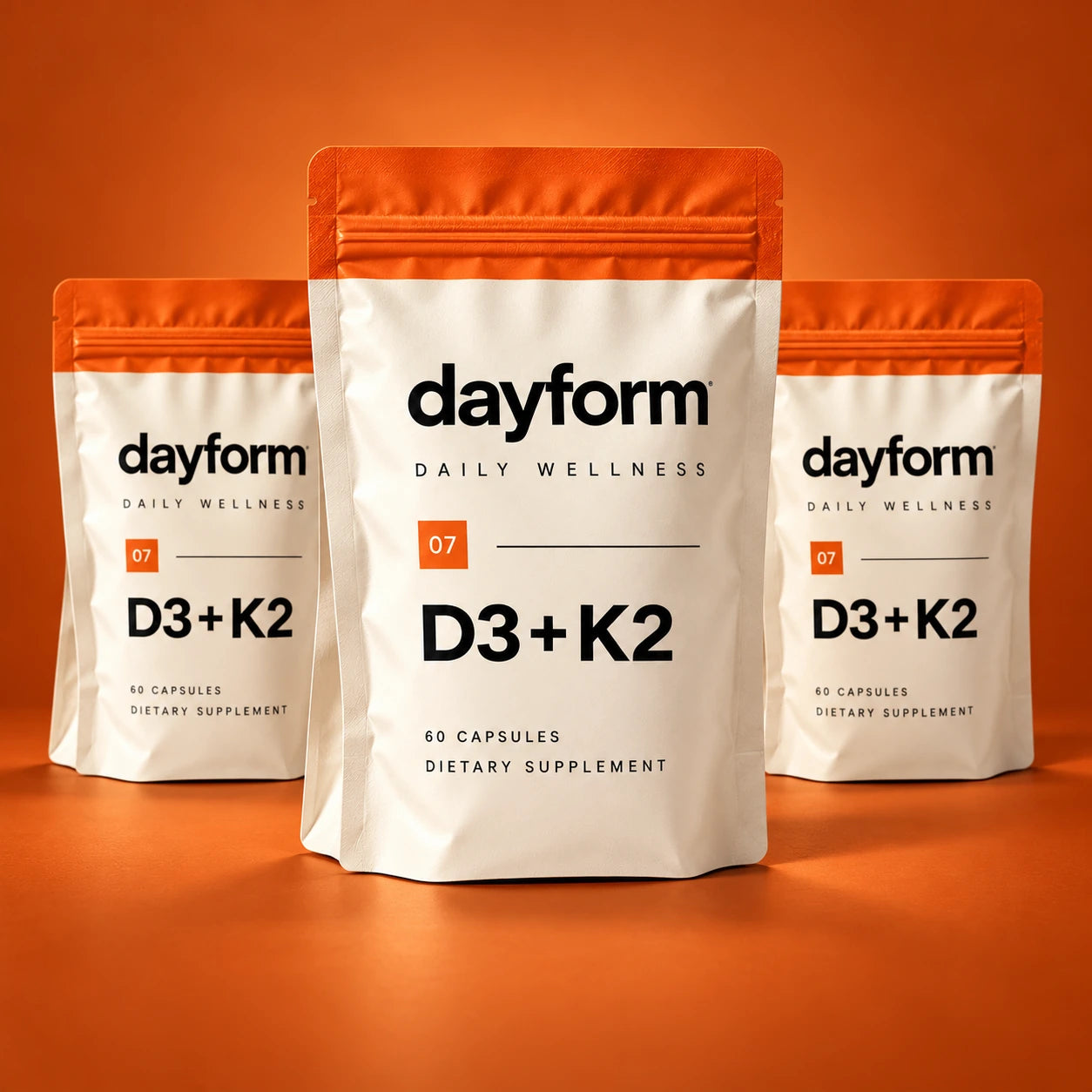 Three Dayform D3 + K2 packaging concepts