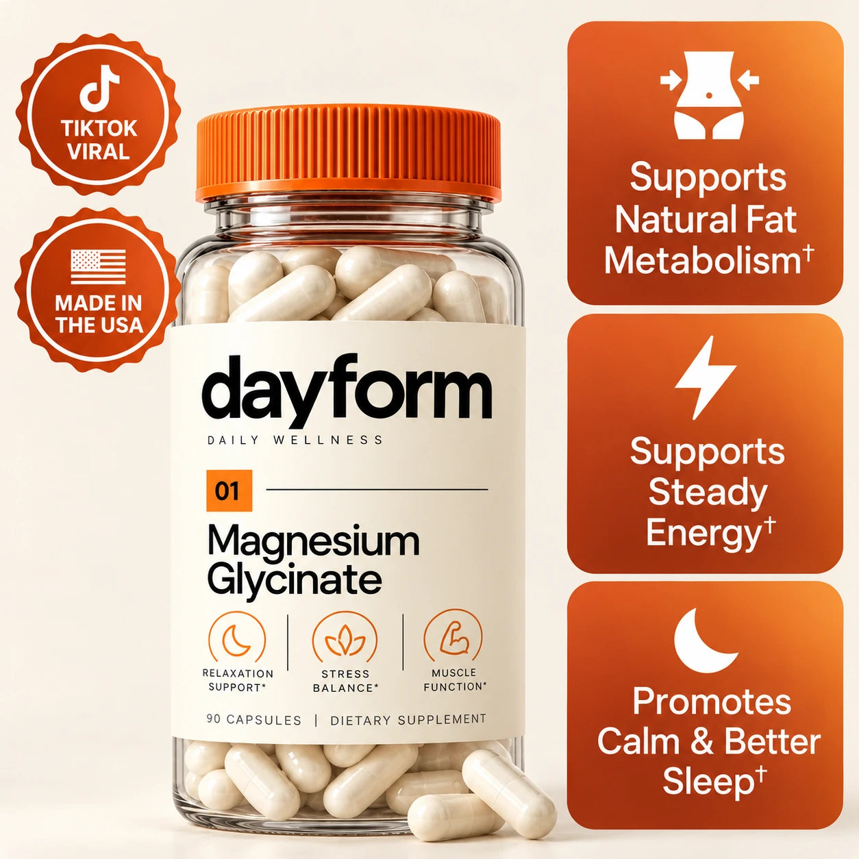 Dayform Magnesium Glycinate packaging concept