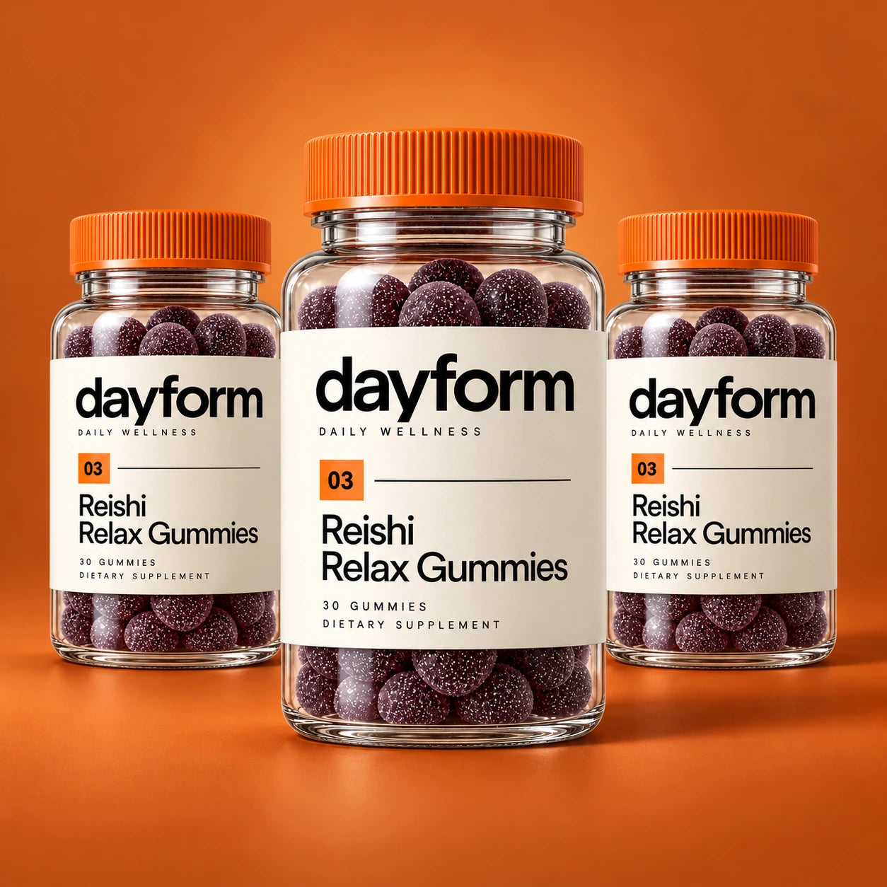 Three Dayform Reishi Relax Gummies packaging concepts