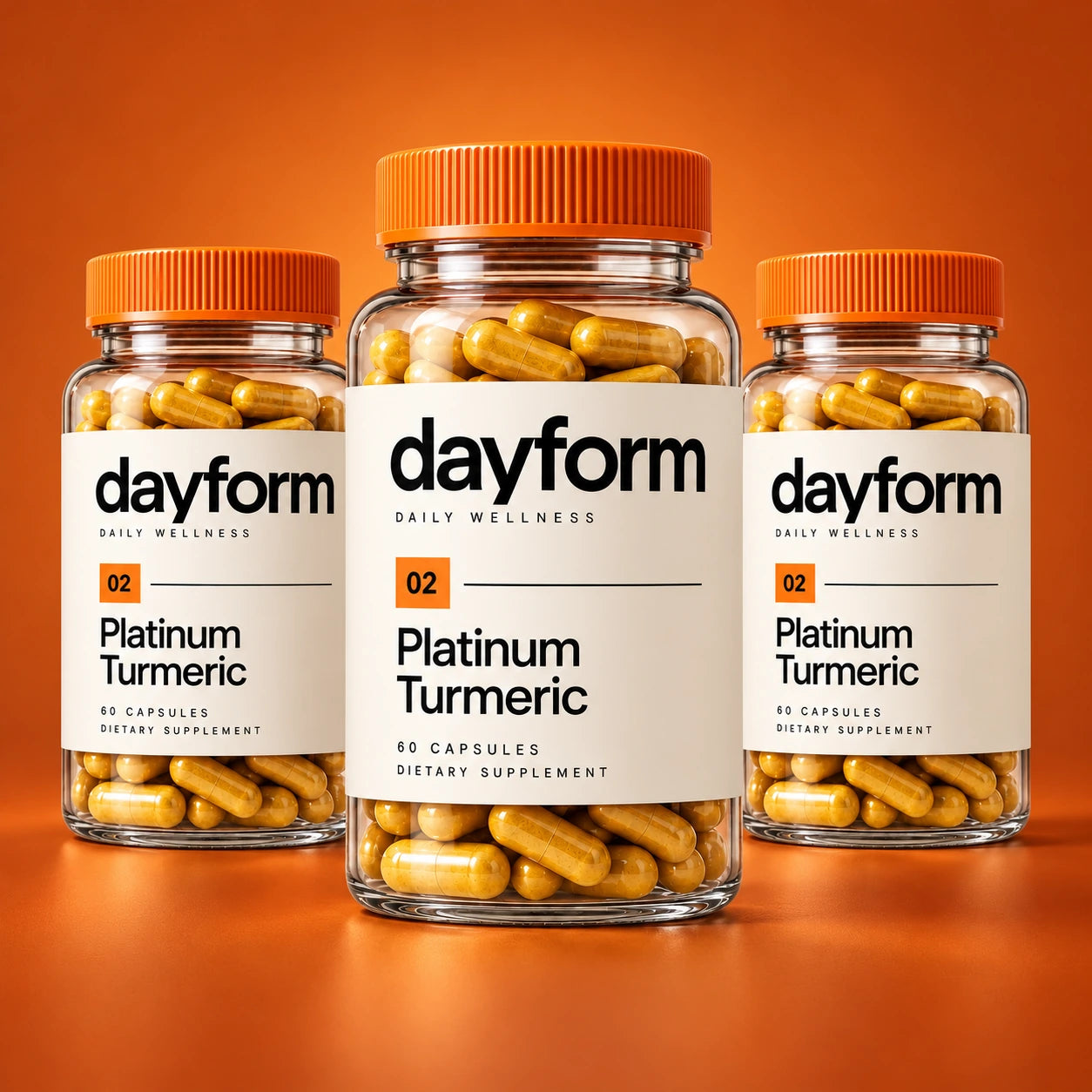 Three Dayform Platinum Turmeric packaging concepts